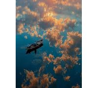 Sunset Boat 1000-piece Puzzle for Adults,Classic Jigsaw Puzzle,Educational Game Toys Suitable for Children and Teenagers,Gift Ideas for Family Travel,38x52cm