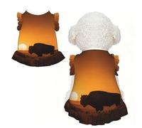 Sunset Buffalo Silhouette XS Vêtements pour petits chiens - Tenue d'été mignonne pour chiot, doux et respirant