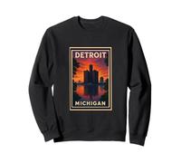 Sunset Detroit Michigan Sunrise Dusk Aube Voyage Art Graphic Sweatshirt