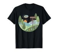 Sunset Disc Panier de Golf Flying Disc Scene Hills T-Shirt