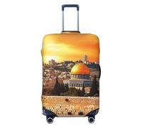 Sunset Dome Rock Housse de protection élastique pour valise de voyage Motif imprimé anti-rayures, Noir , L