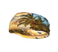 Sunset Hawaiian Palm Tree Healthy Sports Decorative Fashion Sports Bandeau absorbant la transpiration Bandeau Bonne élasticité Peut être utilisé en toutes saisons, les hommes et les femmes peuvent le