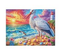 Sunset Héron Plage Puzzles 500 Pièces pour Adultes Educa Difficile Challenge Artistique Relaxation Art Décoration Intérieure Famille 500 PCS