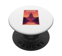 Sunset in Austin Texas Sunrise Dusk Aube Voyage Art Graphic PopSockets PopGrip Adhésif