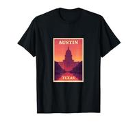 Sunset in Austin Texas Sunrise Dusk Aube Voyage Art Graphic T-Shirt