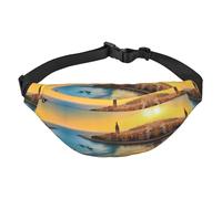 Sunset in Barcelona Grand sac banane tendance pour voyage, décontracté, convient pour le sport, la course à pied, le cyclisme, les voyages, la pêche