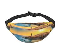 Sunset in Barcelona Sac banane de voyage tendance, adapté pour le sport, la course à pied, le cyclisme, les voyages, la pêche, grand sac banane pour garçons