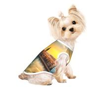 Sunset in Barcelona T-shirt respirant sans manches pour petit chien et chat Taille L