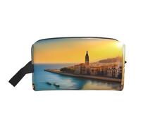 Sunset in Barcelona Trousse de toilette de voyage grande capacité pour organiser les articles de toilette et les petits objets Convient pour les voyages quotidiens et la salle de sport