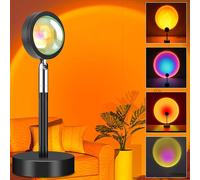 Sunset Lamp Rainbow Projector 360 Degree Rotation Led Night Light For Selfie/Photography/Home/Bedroom/Living Room Decor, Usb Night Light (6 Colors)