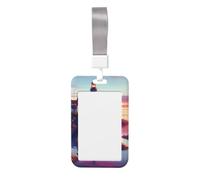 Sunset-Lighthouse-Ocean Porte-badge vertical en ABS avec film de numérisation transparent