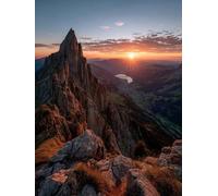 Sunset Mountain,1000-piece Puzzle,Wooden Toys for Adults and Children,50x70cm