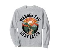 Sunset Mountain Hike With Backpacker On Winding Forest Path Sweatshirt