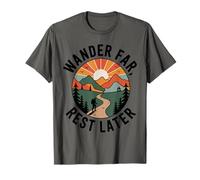 Sunset Mountain Hike With Backpacker On Winding Forest Path T-Shirt