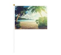 Sunset On The Beach Lot de 6 drapeaux de 14 x 21 cm pour une cour, un salon, une fête de vacances.
