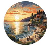Sunset Over The Harbour 1000 Pièces Puzzle Rond Cadeau Classiques Puzzle Circulaire Unique Classiques 1000pcs (67.5x67.5cm)