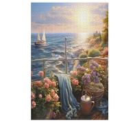 Sunset Over The Harbour Puzzle en Bois 1000 Pièces, DIY, Divertissement Créatif, Cadeau, Amusement, Puzzles Classiques pour Adultes Et Enffourmis À Partir De 12 Ans, （78×53cm）