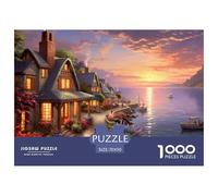 Sunset Over The Port 1000 Pieces Puzzle pour Adulte Détente & Relaxation De l'art De La DécoRation Moderne Adultes Enfants 70x50cm/1000pcs