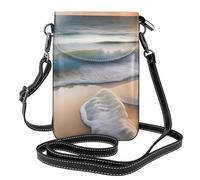 Sunset Over The Waves Sac à bandoulière pour femme, portefeuille pour téléphone à fermeture éclair, sac à main à bandoulière, bandoulière réglable.