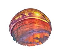 Sunset Seaside Ocean Multi-Scene And Multi-Scene And Multipurpose Shower Spa Double Layer Waterproof Shower Cap And Cooking Cap, Suitable for Adults, Children And Men And Women.