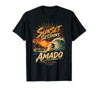 Sunset Sessions At Amado Portugal Surf Surfer Beach Wave T-Shirt