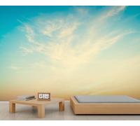 Sunset Sky Peel-and-Stick Murale - Papier Peint Décoratif Moderne Minimaliste pour Arrière-Plan de Canapé 100x100cm (Non autocollant)