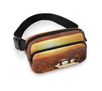 Sunset View Sac banane réglable et décontracté pour homme et femme pour voyage, sport, randonnée, blanc, 20,1 x 13 cm, blanc, 7.9x5.1inches