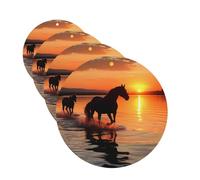Sunsets Lake Horses Lot de 4 cartes parfumées à suspendre pour voiture, aromathérapie longue durée, pour armoire, salle de bain, voiture, miroir intérieur