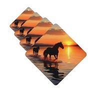 Sunsets Lake Horses Lot de 4 cartes parfumées à suspendre pour voiture, aromathérapie longue durée, pour armoire, salle de bain, voiture, miroir intérieur