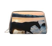 Sunsets Lake Horses Trousse de toilette de voyage avec fermeture éclair pour la maison et les voyages