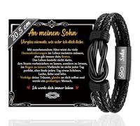 SUNSH Cadeau Pour Fils, Bracelets Pour Fils/Hommes, Bracelets En Cuir, Cadeaux D'amour Pour Fils, Cadeau Pour Mari/Petit Ami/Homme/Fils, Saint-Valentin, Anniversaires, Noël