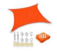 Sunshade Cover Sail Sun Shade Sail étanche, Orange Suncreen auvent auvent Rectangle 98% Scolter de Bloc UV Scort de Soleil avec Kits de Fixation de Corde pour Yard Pergola Patio Outdoo