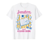 Sunshine and A Good Book Summer Reading Beach Reads Bookworm T-Shirt