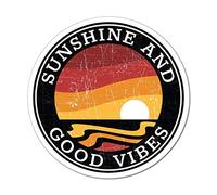 Sunshine and Good Vibes Sticker Decal Beach Vintage Explore Travel