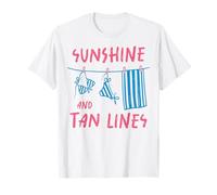 Sunshine and Tan Lines Summer Beach Vacation Maillots de Bain Bikini T-Shirt