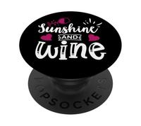 Sunshine and Wine Womens Funny Wine & Sunshine Wine Drinking PopSockets PopGrip Adhésif