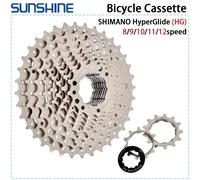 SUNSHINE Cassette de vélo de route 8/9/10/11/12 vitesses 23/25/28/32/34/36T K7 Cassette 8V 9V 10V 11V 12V pour SHIMANO HG 8 Speed 11T-32T