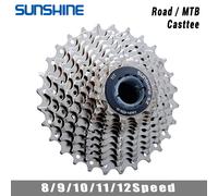 SUNSHINE Cassette de vélo de route 8/9/10/11/12 vitesses 23/25/28/32/34/36T k7 Cassette 8V 9V 10V 11V 12V pour SHIMANO HG 10 Speed 11T-32T