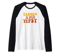 Sunshine Drinking Summer Vacation, bronzé et pompette Manche Raglan
