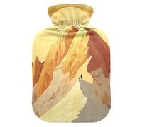 Sunshine Golden Mountain Art Jolie bouillotte avec housse souple, compresse chaude de 2 L pour thérapies chaudes et froides, crampes menstruelles