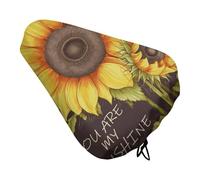 Sunshine Housse de coussin de siège de vélo rembourrée douce et confortable pour homme et femme - Housse de selle de vélo de route avec cordon de serrage - Coussin de rechange pour VTT