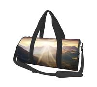 Sunshine in Mountains Sac de voyage en toile imprimée - Sac de sport de gym avec grande capacité pour week-end voyage d'affaires, Noir , Taille unique