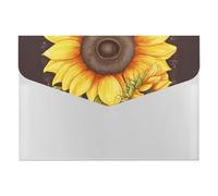 Sunshine - Organiseur de documents en accordéon à 6 poches avec étiquettes, dossiers de documents de voyage - Enveloppes en plastique avec fermeture à pression - 33 x 23 cm