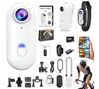Sunshine smile 4k Caméra Corporelle à 360 °,Ip68 Imperméable Caméra du Pouce Extérieur à Petite Action,Camerie De Poche Magnétique,Idéal pour Enregistrer Les Activités en Extérieur Moto à La
