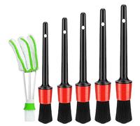 Sunshine smile 6 pcs Pinceau de Détail,Lot de Brosse Nettoyage Voiture, Brush pour La Voiture,Cleaner Brush Set,Moto Roues de Nettoyage Automobile,Brosse de Nettoyage Voiture Microfibres