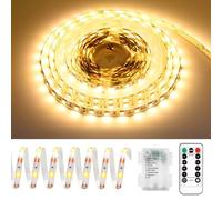 Sunshine smile Bande LED à piles,Ruban Led,Led Chambre,LED Strip Streifen,Bande lumineuse LED à piles,peut être coupée pour rétroéclairage TV, chambre à coucher, armoire, décoration de fête
