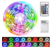 Sunshine smile Bande LED à piles,Ruban Led,Led Chambre,LED Strip Streifen,Bande lumineuse LED à piles,peut être coupée pour rétroéclairage TV, chambre à coucher, armoire, décoration de fête
