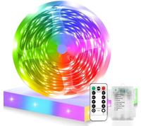 Sunshine smile Bande LED à piles,Ruban Led,Led Chambre,LED Strip Streifen,Bande lumineuse LED à piles,peut être coupée pour rétroéclairage TV, chambre à coucher, armoire, décoration de fête