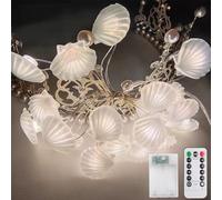 Sunshine smile Guirlande lumineuse animaux marins, 3 m, 30 LED, coquillages, guirlande lumineuse maritime, guirlande lumineuse pour chambre d'enfant, animaux marins, guirlande lumineuse avec minuterie