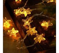 Sunshine smile Guirlande lumineuse en forme d'étoile - 1,5 m - 10 LED - Pour chambre d'enfant - Guirlande lumineuse décorative à piles - Pour éclairage intérieur et extérieur, chambre à coucher